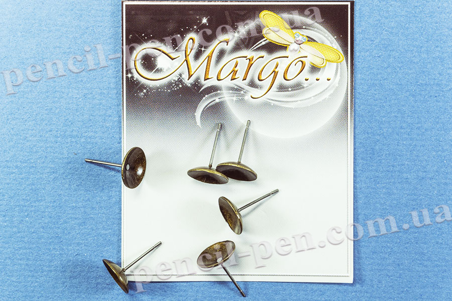 фото Пусети для сережок без затиску d:10мм х 15мм (пара) Антична бронза 985632 MARGO