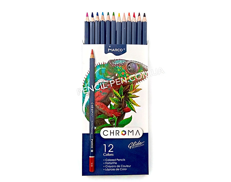 фото Набір кольорових олівців CHROMA 12 кол, 8010-12СВ MARCO