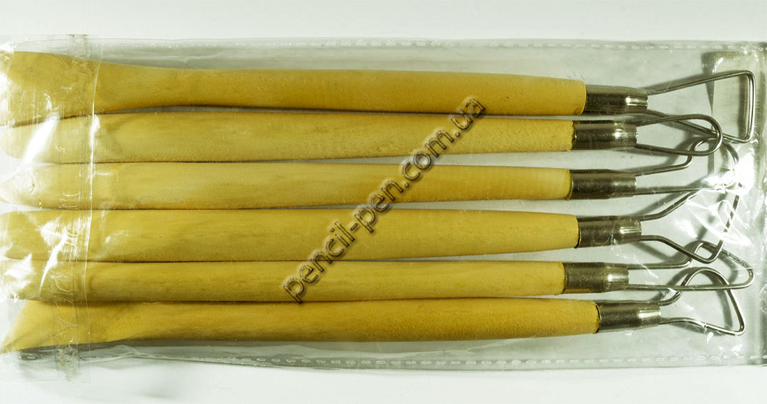 фото Набір стек-петля з дерев'яною ручкою 6 шт, 20,32см метал 94161459 D...