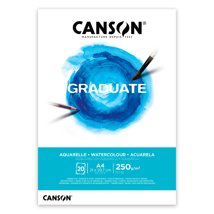 фото Склейка для акварели GRADUATE А4, 250г/м2, СР, C400110374 Canson