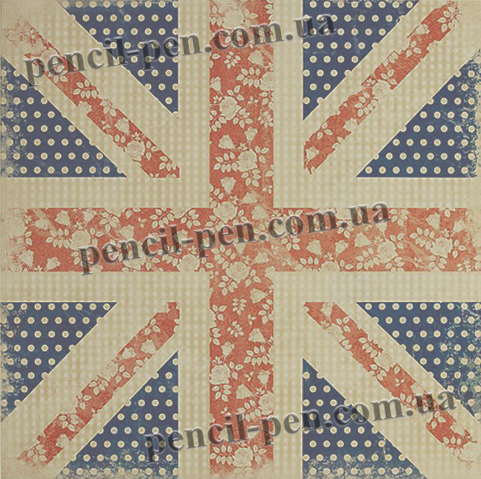фото Папір для скрапбукінгу Британський прапор 2, 160г/м2 Синій РМА163108 Docrafts, Польша 30,5х30,5см.