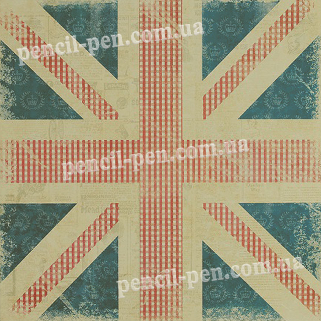 фото Папір для скрапбукінгу Британський прапор №1, 160г/м2 Синій PMA1631...