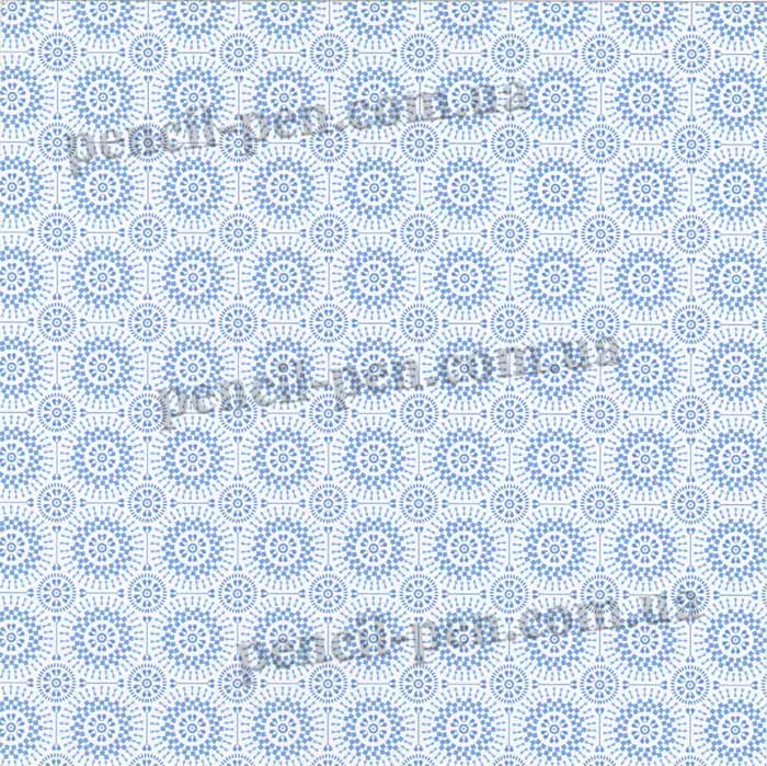 фото Папір для скрапбукінгу Морозний малюнок, 170 г/м2 Синій 1515000056 США 15х15см.