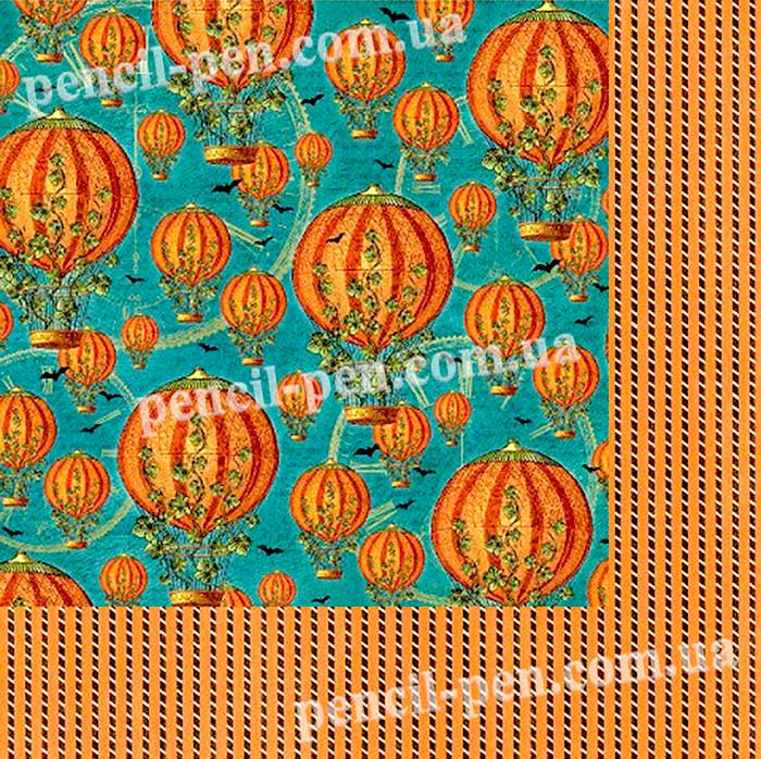 фото Папір для скрапбукінгу Pumpkin Power, Graphic45, 170 гр/м Помаранчевий G2020000008 США 20х20см.