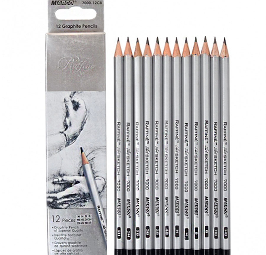 фото Набір графітних олівців Raffine 12шт 7000-12СВ MARCO