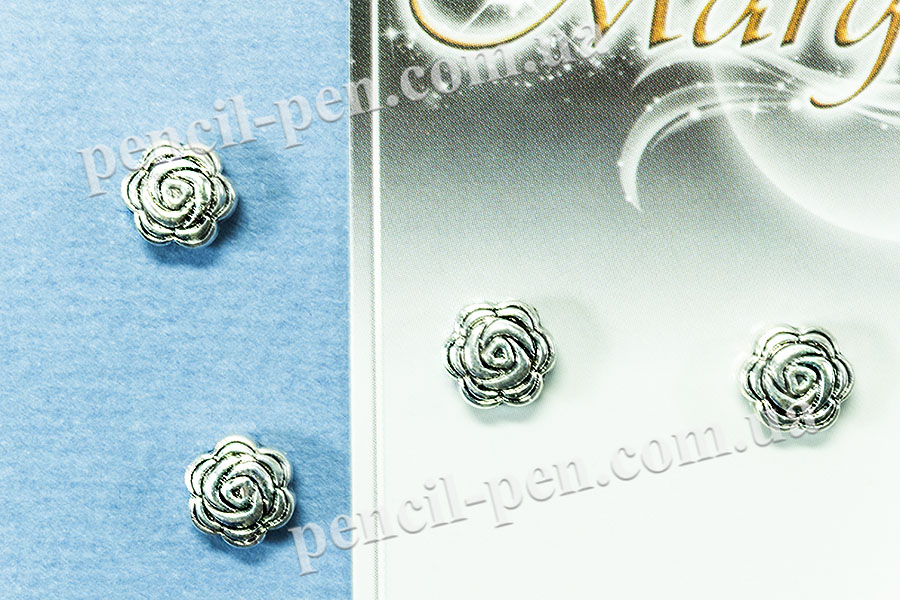 фото Намистини металеві Троянда 8х4 мм АНтичне срібло 98113059 MARGO
