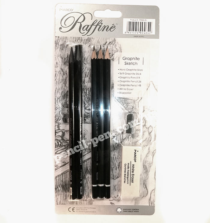фото Набір художніх графітних олівців Raffine Графіт 7990-BL MARCO