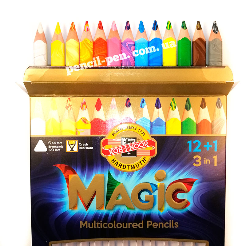 фото Набор цветных карандашей MAGIC 12 цв +1 блендер, 340801 KOH-I-NOOR