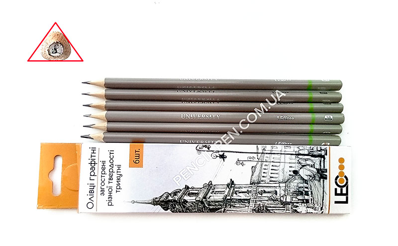 фото Набор графитных карандашей 6 шт (Н-В) 140071 LEO