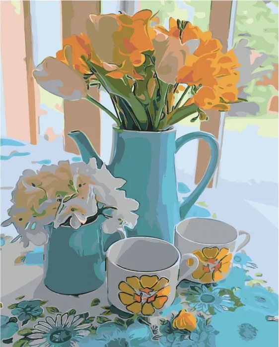 фото Картина за номерами Ранкові квіти SY6424 Strateg