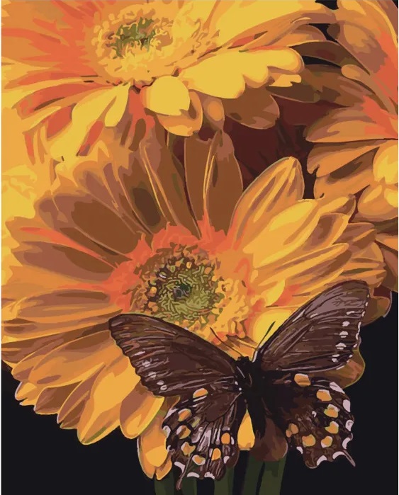 фото Картина за номерами Метелик на соняшнику SY6472 Strateg