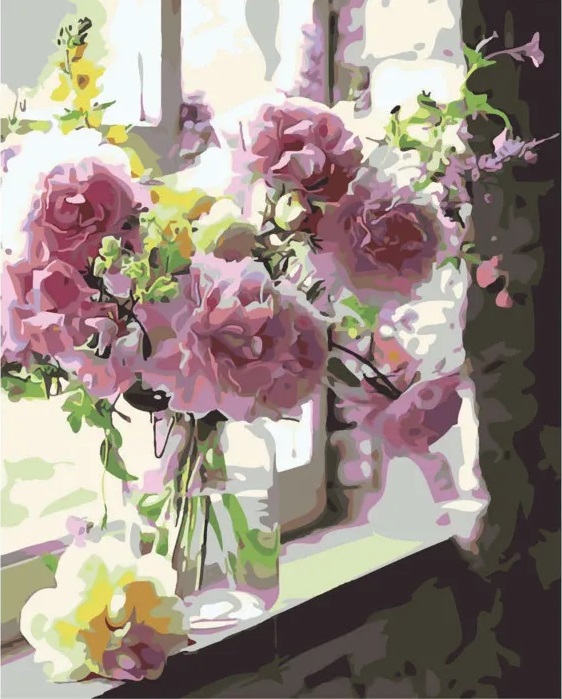 фото Картина за номерами Квіти у бутлі, SY6497 Strateg