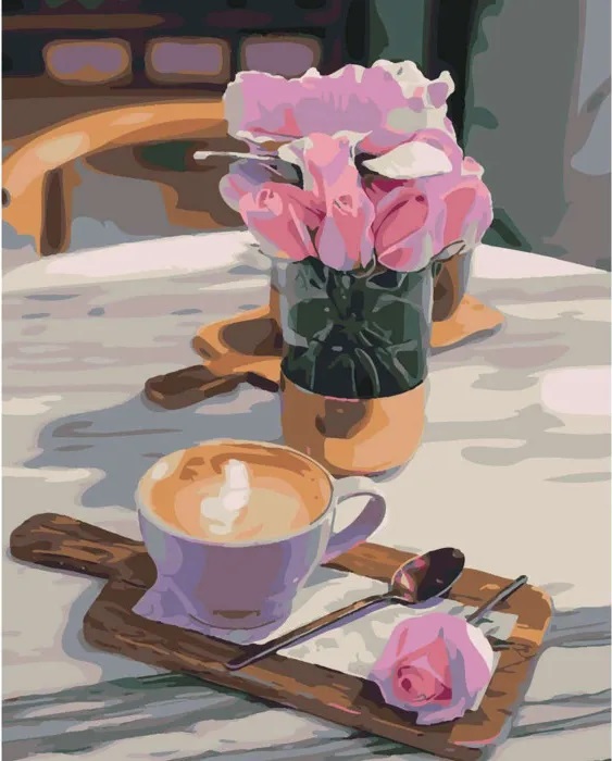 фото Картина за номерами Троянди з кавою, SY6518 Strateg