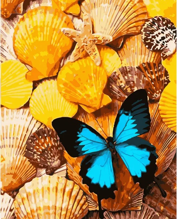 фото Картина за номерами Метелик на раковинах VA-3170 Strateg