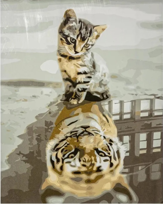 фото Картина за номерами Котик-тигр, VA-3372 Strateg