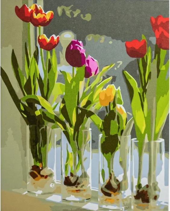 фото Картина за номерами Тюльпани в склянках VA-3397 Strateg