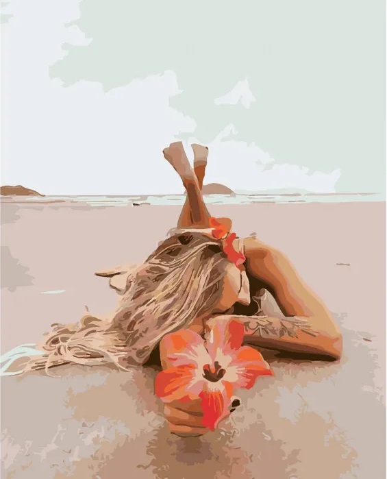 фото Картина за номерами Релакс на пляжі SY6308 Strateg 40х50см