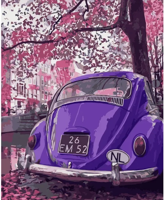 фото Картина за номерами Фіолетовий автомобіль, VA-3188 Strateg