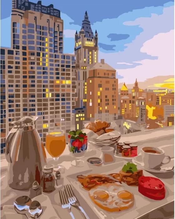 фото Картина за номерами Сніданок у Нью-Йорку, VA-3354 Strateg