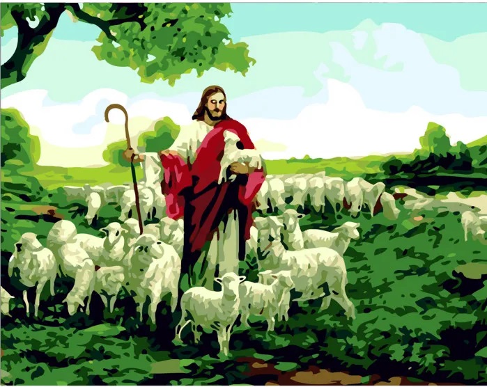фото Картина за номерами Пастир Божий SY6193 Strateg 40х50см
