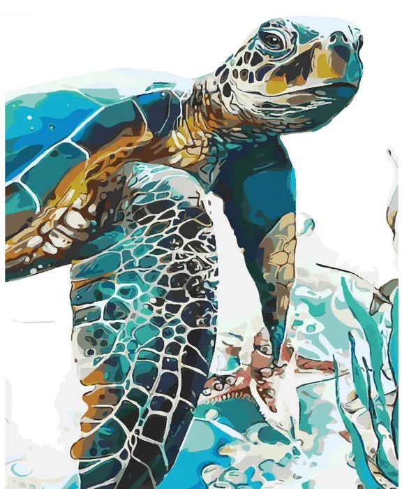 фото Картина за номерами Яскрава черепаха, SY6300 Strateg