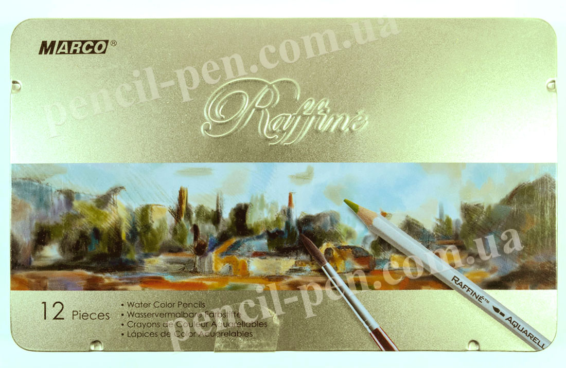 фото Набір акварельних олівців у залізній коробці, 12кол. 7120-12TN MARCO