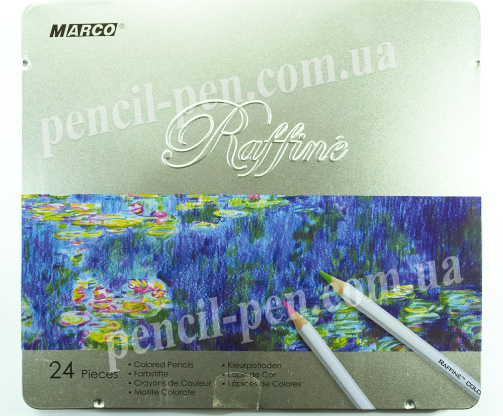фото Набор цветных карандашей 24 цв. в железной коробке Разноцветный 7100-24TN MARCO, Китай