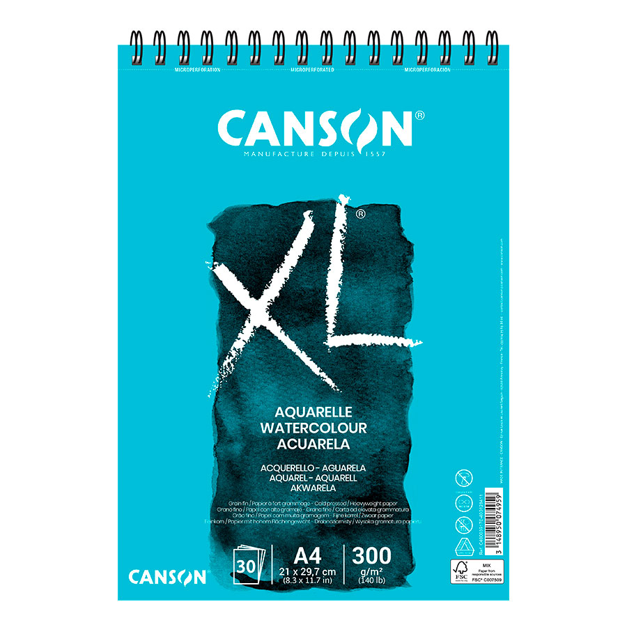 фото Альбом для акварелі на спіралі А4 XL, 300г/м2, C400039170, Canson